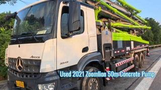 İkinci El 2021 Zoomlion 50m Beton Pompası Kamyonu Mercedes-Benz Şasi